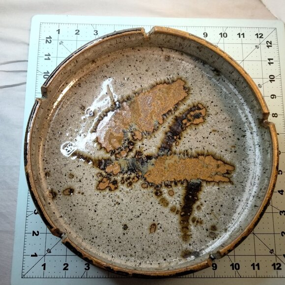 Handcrafted Ceramic Pottery Ashtray Artistic Glaze Large 11 inch - Picture 6 of 6